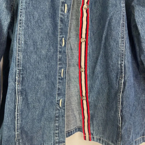 Norton Studios Cotton Denim Button Front Shacket w/ Pockets Size LG - Picture 4 of 11